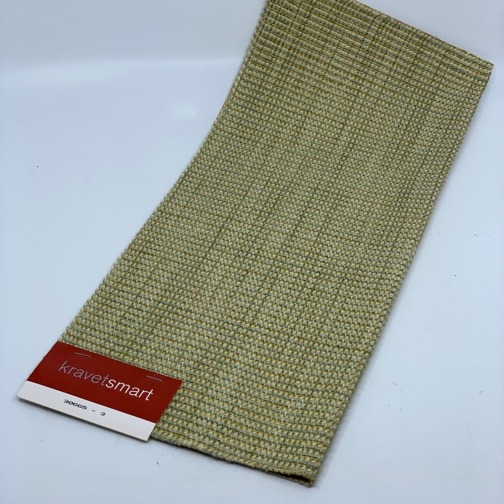 Kravet Smart Heavy Duty Fabric Sample Green Tan Cream Textured Remnant Craft‎